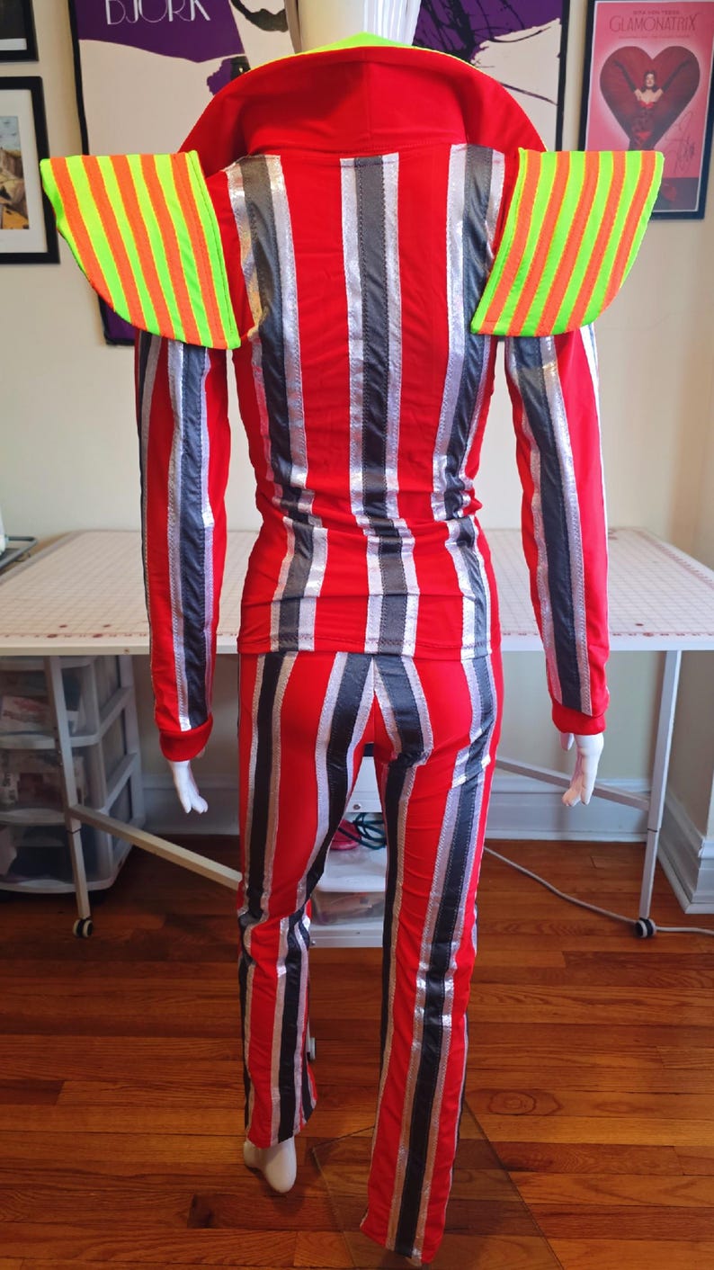Handmade David Bowie Ziggy Stardust Costume: Striped Lycra Suit image 2