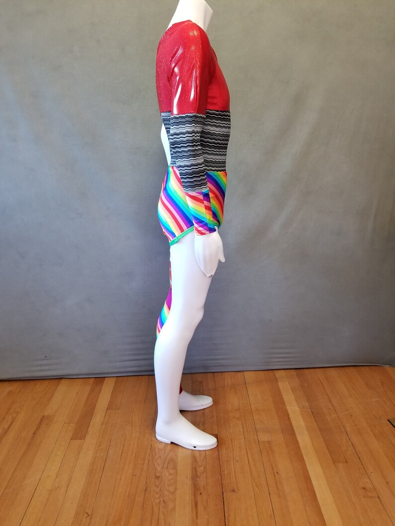 MADE TO ORDER Limited Edition David Bowie Pride Inspired One Shoulder-One Leg Bodysuit Costume for Men image 4