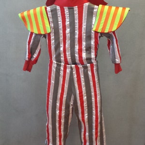 MADE TO ORDER David Bowie / Ziggy Stardust Striped 2 piece suit with high collar and shoulder 'wings' for Toddlers image 4