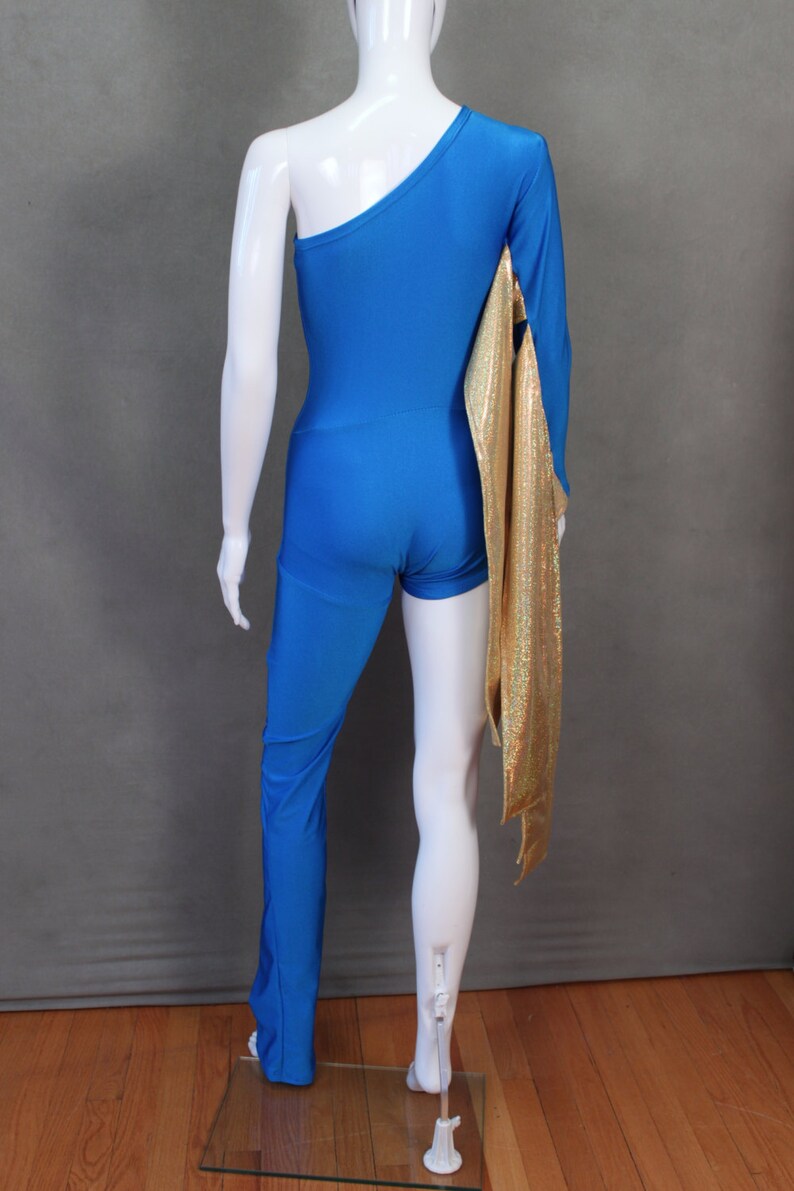 MADE TO ORDER Limited Edition David Bowie/ Ziggy Stardust Inspired One Shoulder-One Leg Bodysuit Flame Costume image 4