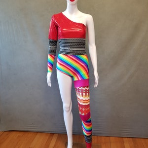 READY TO SHIP David Bowie Pride Inspired One Shoulder-One Leg Bodysuit Costume for women image 2