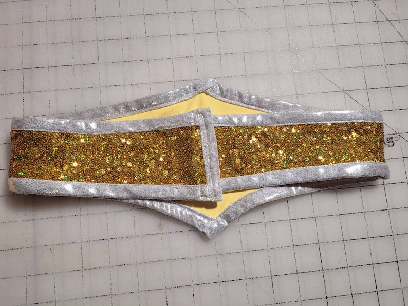 MADE TO ORDER Elton John inspired Yellow / Gold Vest, belt and Pant for Women image 8