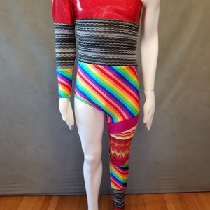 MADE TO ORDER Limited Edition David Bowie Pride Inspired One Shoulder-One Leg Bodysuit Costume for Men image 3