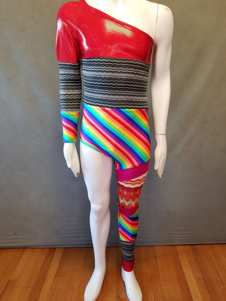 MADE TO ORDER Limited Edition David Bowie Pride Inspired One Shoulder-One Leg Bodysuit Costume for Men image 3