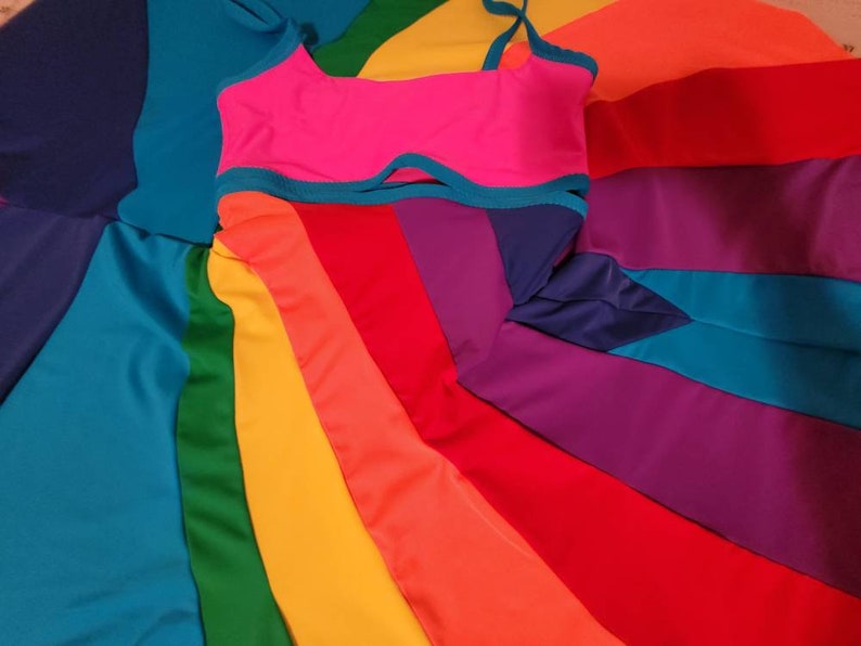 MADE TO ORDER 13 going on 30 Inspired Rainbow-Colored Dress image 3