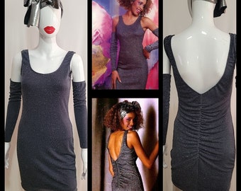 Made To Order Whitney Houston 'How wiil I Know' charcoal inspired dress and sleeves