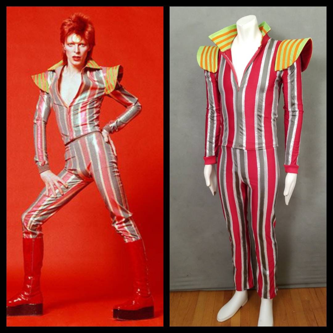MADE TO ORDER David Bowie / Ziggy Stardust Striped 2 Piece Suit With High  Collar and Shoulder 'wings' for Men -  Norway