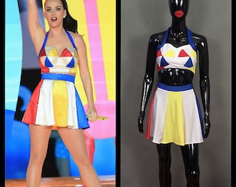 MADE TO ORDER Katy Perry at the Superbowl Inspired *Beach Ball* Top and Skirt