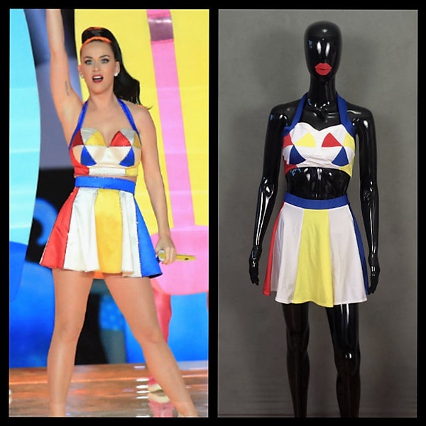 MADE TO ORDER Katy Perry at the Superbowl Inspired *Beach Ball* Top and Skirt