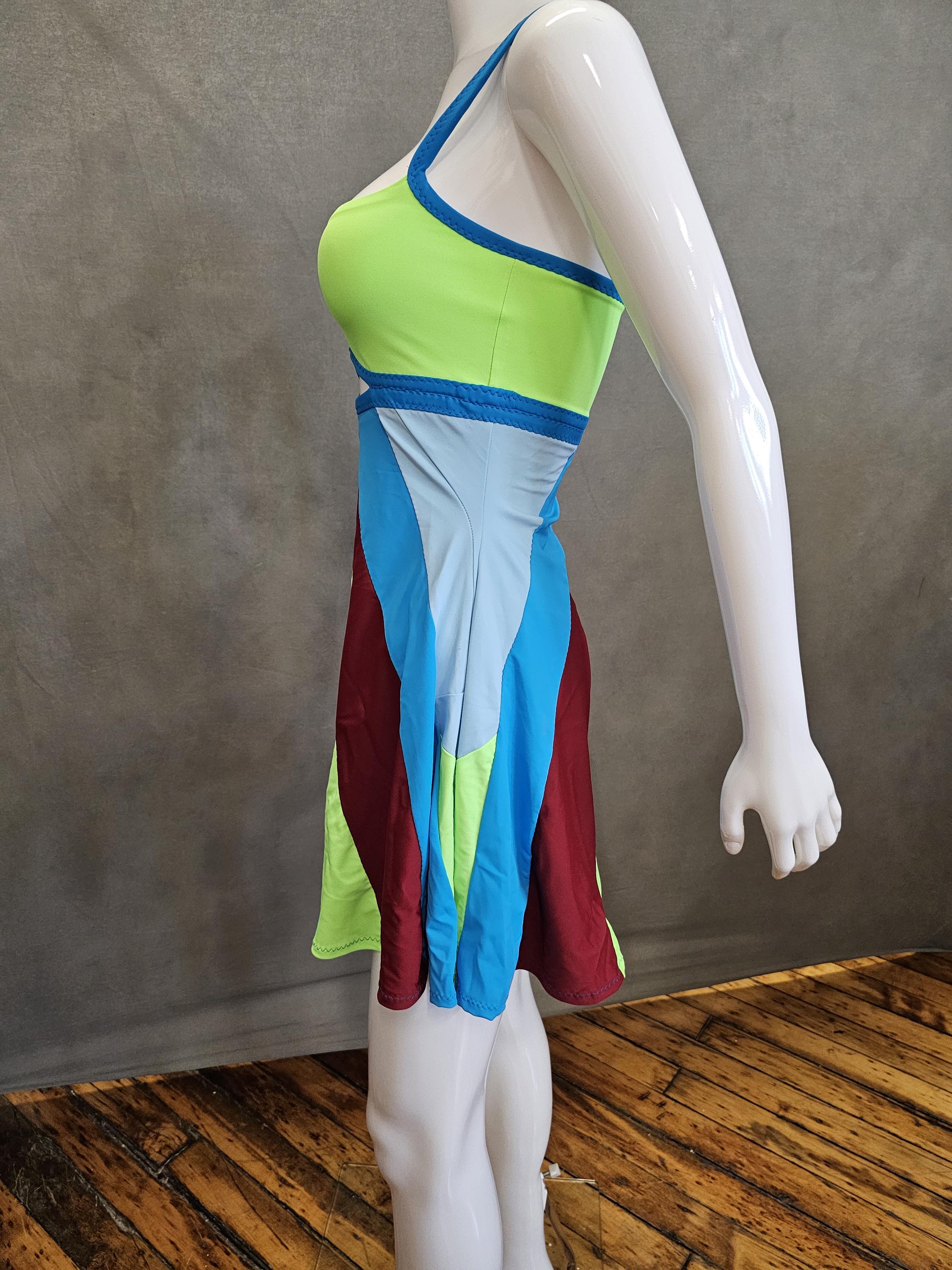 13 going on 30 multicolor cut-out dress 13 Going on 30 Multicolor Block Cutout Mini Dress by SHEIN