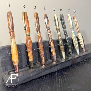 Stylos en résine avec incrustations de bois / livré avec étui / faits main