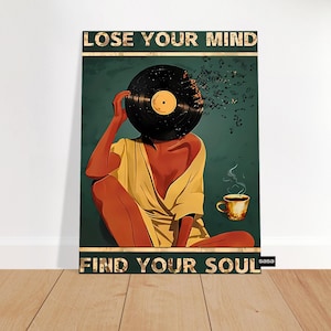 Póster vintage "Lose Your Mind Find Your Soul", impresión "Lose Your Mind", arte mural vintage inspirado en la música, impresión de póster retro, póster retro de música
