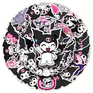 Pacchetto di 50 adesivi Kuromi - Pacchetto collage - Decalcomanie adesive impermeabili per laptop e telefoni