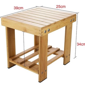 Escabeau bamboe pour enfants, Tabouret salle de bain en bambou image 9