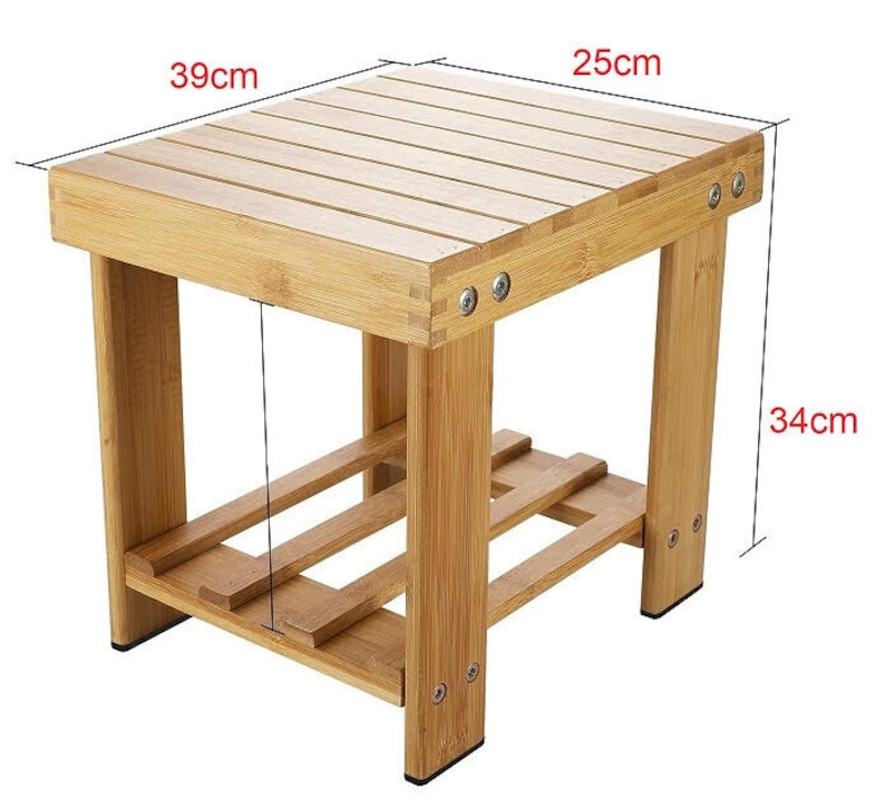 Escabeau bamboe pour enfants, Tabouret salle de bain en bambou image 9