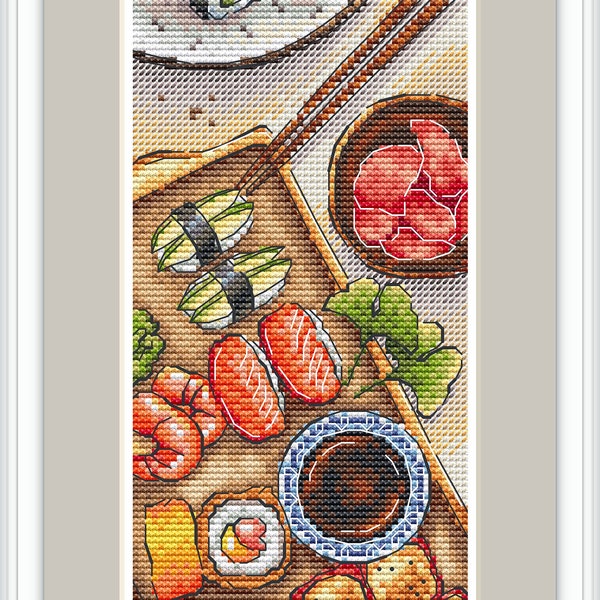 Japan Cross Stitch Pattern Kitchen Cross Stitch Chart Food Embroidery Pattern Counted Cross Stitch Design Instant Download PDF