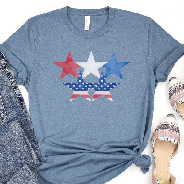 USA Independence Day Red White And Blue, USA Flag T-Shirt Stars and Stripes Patriotic Shirt Happy Fourth Of July 4th Merica Sound of Freedom