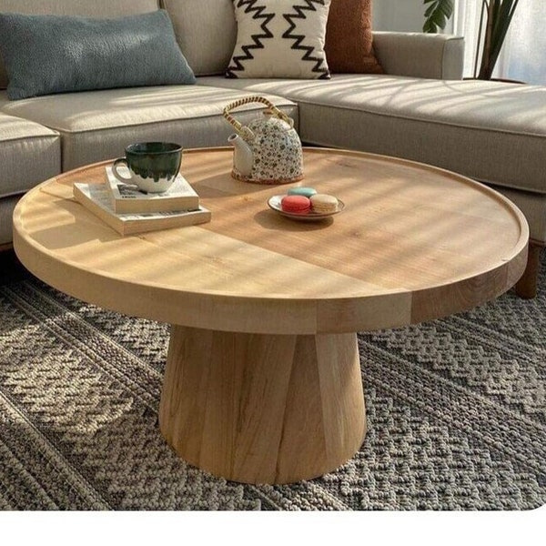 Round Coffee Table, Wooden Coffee Table,  Home Design