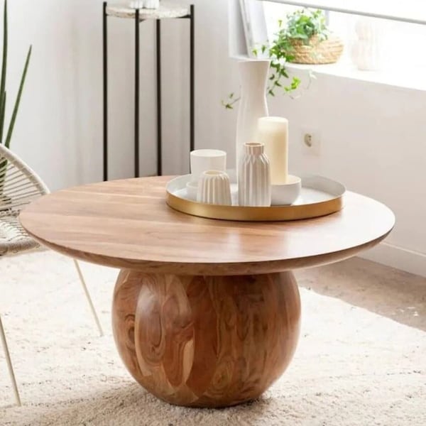 Round Coffee Table, Wooden Coffee Table,  Home Design