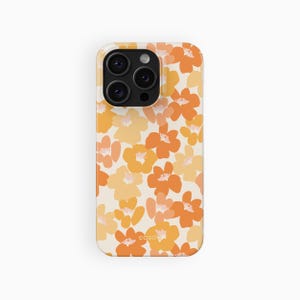 Telefoonhoesje oranje met esthetische bloemen, zomerbloemen | Voor iPhone 17 Pro Max Air Case, iPhone 16 15 14 13 Pro Max Plus, MagSafe-telefoonhoesje