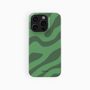 Abstract Green Camouflage Phone Case, Modern Pattern | For iPhone 16e Case, iPhone 16 15 14 13 12 Pro Max Plus Mini, MagSafe Phone Case