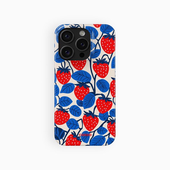 Cute Strawberry Summer Phone Case, Pop Art Fruit | For iPhone 17 Pro Max Air Case, iPhone 16 15 14 13 Pro Max Plus, MagSafe Phone Case