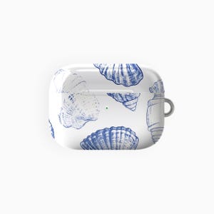 Blue Coastal Seashell AirPods Case, Summer Beach AirPods Cover | For AirPods Pro Case, AirPods Pro 2 Case, AirPods 1 Case, AirPods 2 Case