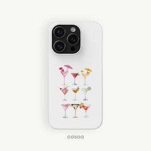 AESTHETIC COQUETTE COCKTAIL Phone Case, Martini Case | For iPhone 16e Case, iPhone 16 15 14 13 12 Pro Max Plus Mini, MagSafe Phone Case