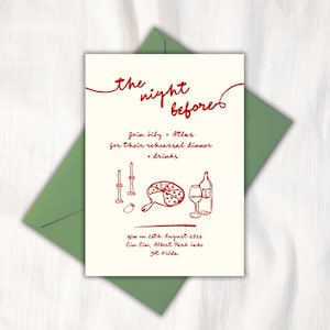 Wedding Rehearsal Dinner Invitation Template | The night before invitation, hand drawn Italian pizza Mediterranean dinner party invite 29