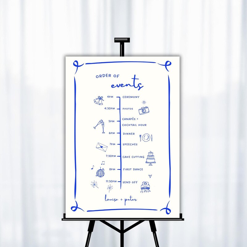 Wedding Run Sheet Template - Etsy