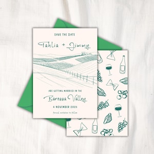 SAVE THE DATE Template Invitation | Mediterranean Tuscan Tuscany Italy Inspired Winery Wedding | Destination Wedding hand drawn invite
