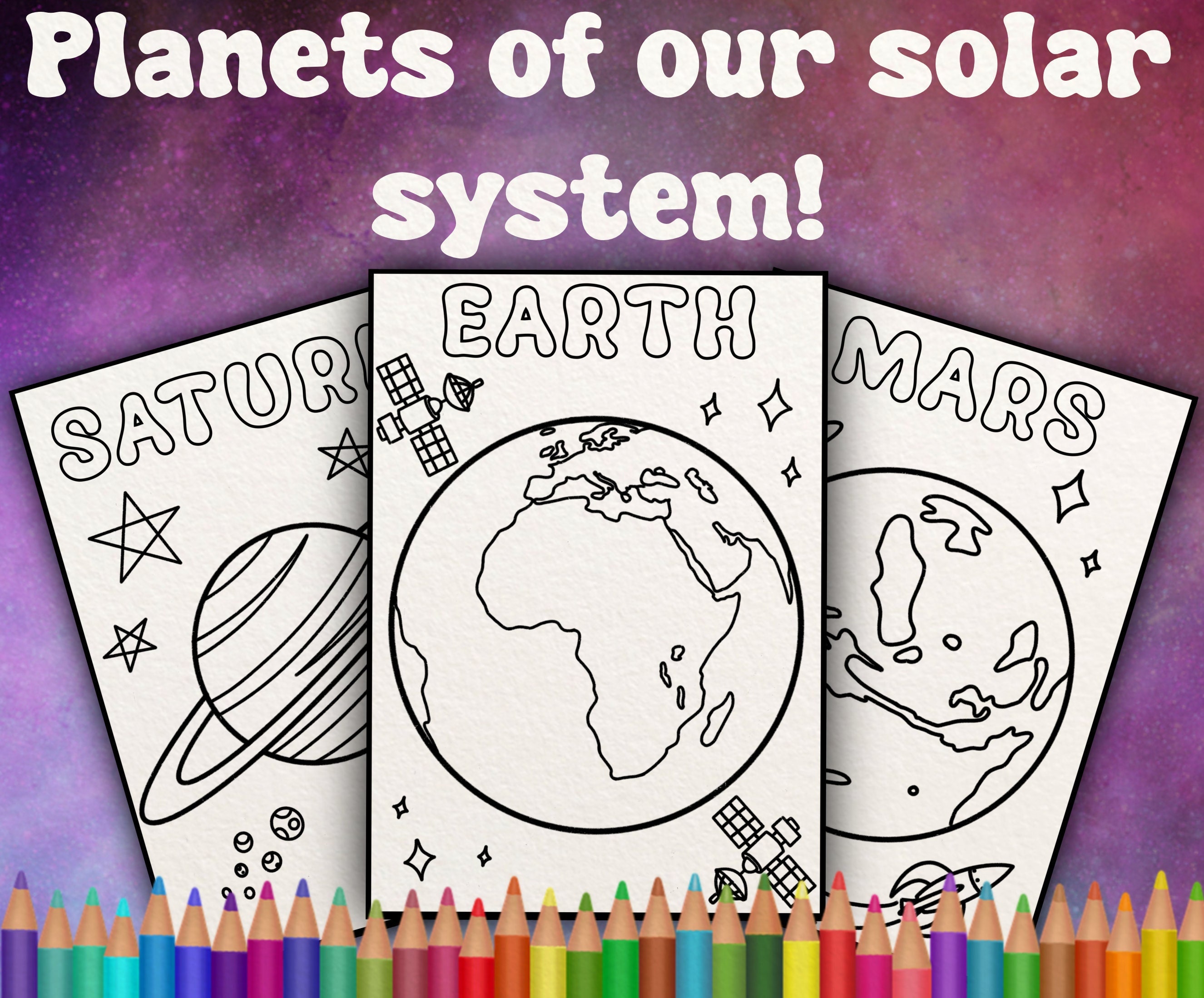 Solar System Printable Coloring Book! (9 Pages) - Coloring Pages for ...