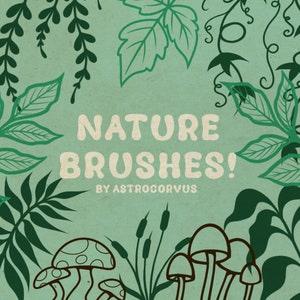 Nature Brushes + Stamps for Procreate! | botanical procreate brushes | Procreate foliage stamps | Plants procreate brushes | brush set