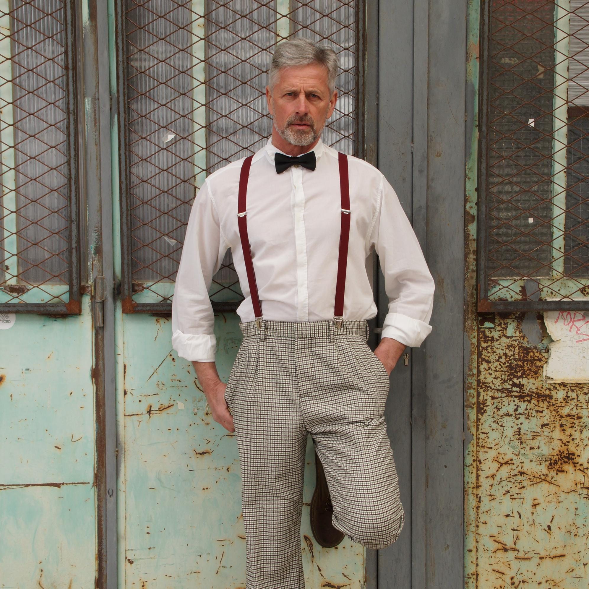 Luoqun88 Bretelle da uomo, resistenti bretelle da trekking per uomini e donne, bretelle elastiche regolabili con 4 clip in metallo resistente, design traspirante con retro a X, per attività all'aperto