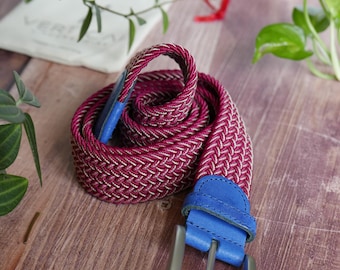 Women and Men Elastic Woven Belt - Braided Belt - Handmand Eco friendly - Made in France