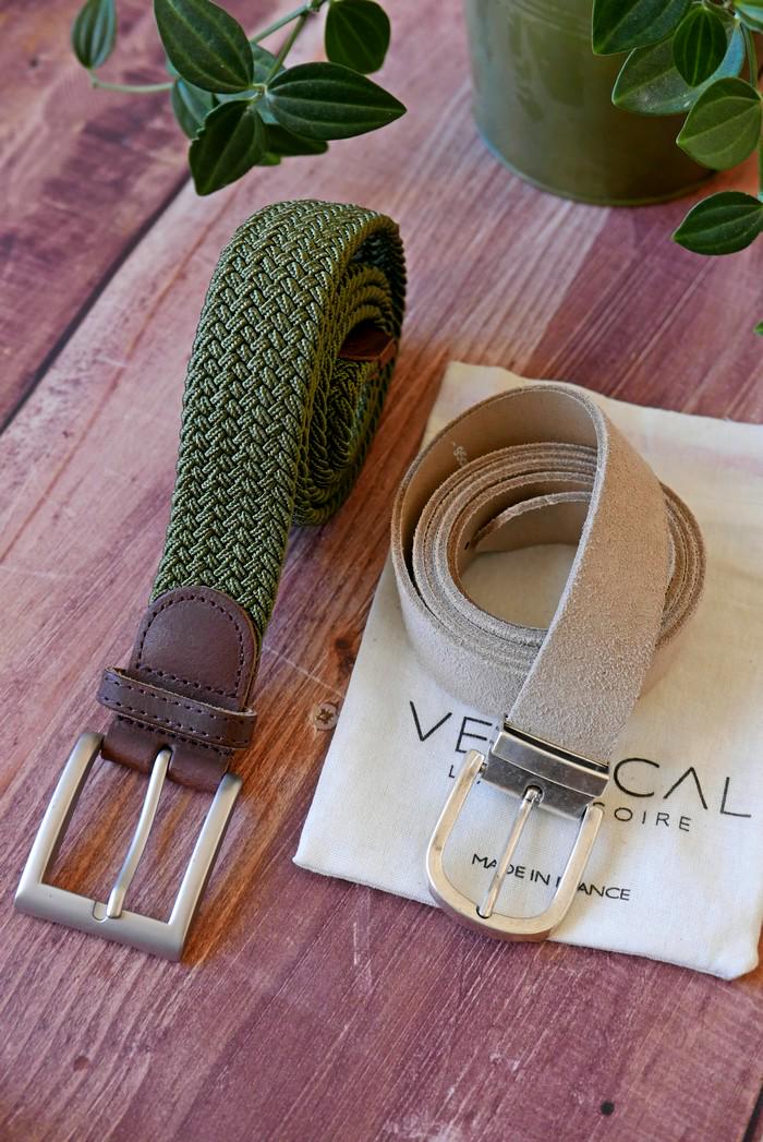 Gift Box: 1 Leather Belt + 1 Woven Belt - Made in France  display picture 1