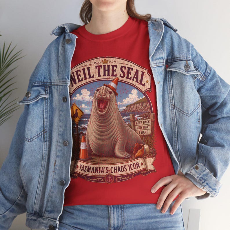 Neil The Seal Shirt, Tasmania Chaos Icon Elephant Seal T-Shirt, Funny Animal Meme Shirt, Vintage Graphic Tee, Comfort Colors tee image 8
