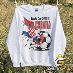 Retro Croatia Soccer World Comfort Colors Shirt, 90s Soccer Team World Graphic Tee image 4