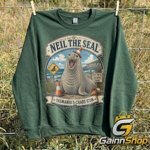 Neil The Seal Shirt, Tasmania Chaos Icon Elephant Seal T-Shirt, Funny Animal Meme Shirt, Vintage Graphic Tee, Comfort Colors tee image 5