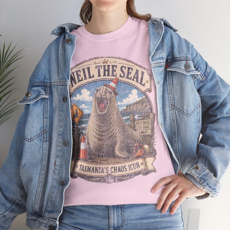 Neil The Seal Shirt, Tasmania Chaos Icon Elephant Seal T-Shirt, Funny Animal Meme Shirt, Vintage Graphic Tee, Comfort Colors tee image 7