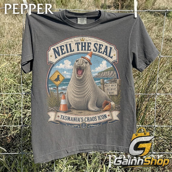 Neil The Seal Shirt, Tasmania Chaos Icon Elephant Seal T-Shirt, Funny Animal Meme Shirt, Vintage Graphic Tee, Comfort Colors tee
