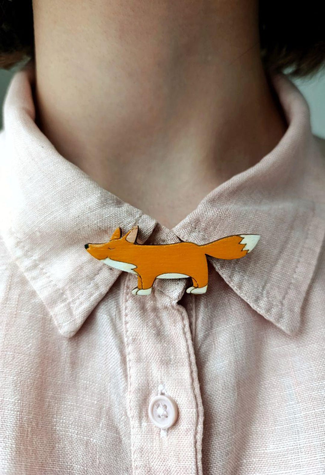 CUTE FOX PIN - Wooden Fox Pin, Cute Valentines Day Gift - Etsy