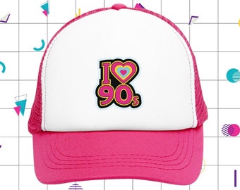 Casquette à Thème des Années 90 pour Fêter une Soirée Mémorable, casquette trucker cadeaux parfaite d'anniversaire aux amoureux des 90s