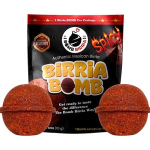 Spicy Birria Bombs. Spice bomb created to make your cook time much faster and easier.  2 per package. Restaurant quality. Enjoy the heat!
