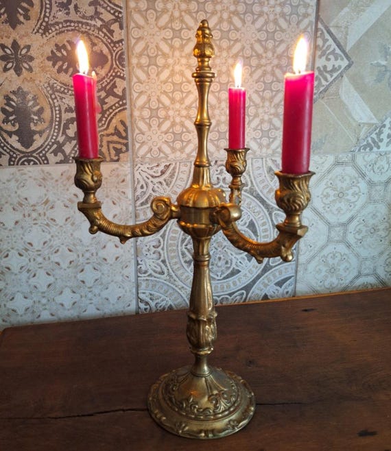 燭台キャンドルスタンドクリモノ細工アンティーク