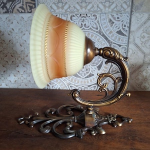 beautiful vintage Art Nouveau wall lamp - old wall lamp - lampshade made of opal glass - antique style