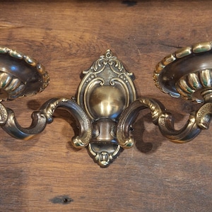 French vintage wall light - wall lamp - candle holder wall - old wall candle holder bronze gold-plated - MOD DEP - mid century 1950s