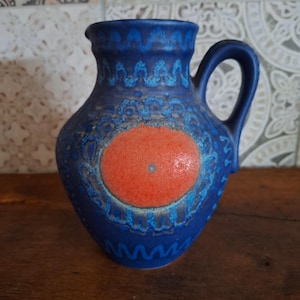 large vintage Silberdistel ceramic - faience jug - water jug - juice jug - vase - handmade - marked