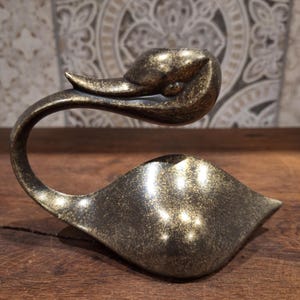 Brutalistischer BMF Kerzenhalter Schwan - Messing schwer und massiv - Design Kerzenständer - Kammerlicht - 60er / 70er Jahre - vintage