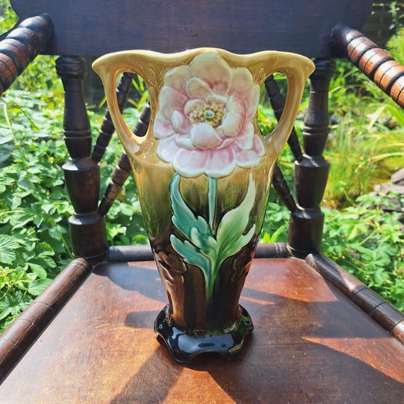 Orchies フランス陶器 アールヌーボー フラワーベース 陶器鉢 花瓶